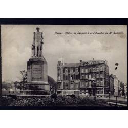 Belgique - Namur - Statue de Leopold I et l'institut ophtalmique du docteur Bribosia