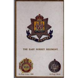 Insigne de régiment - The East Surrey Regiment Carte n'ayant pas voyagé