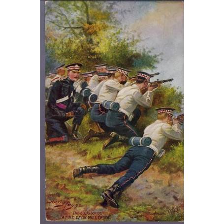 The Scots Guards - A fiel day in Drill order Illustrée par Harry Payne - Carte