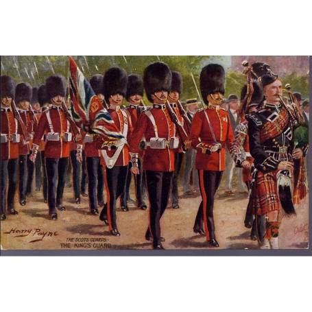 The Scots Guards - The King's Guard Illustrée par Harry Payne - Carte n'ayant 