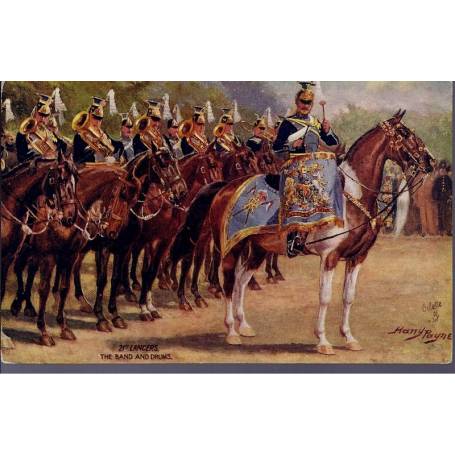 21st Lancers - The Band and Drums Illustrée par Harry Payne - Carte n'ayant pa