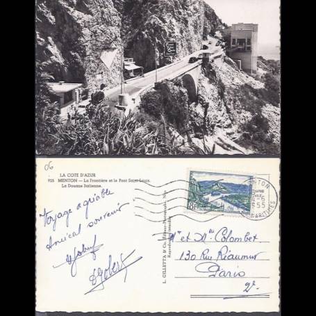 06 - Menton - La frontiere franco-italienne et le pont Saint Louis - La douane i