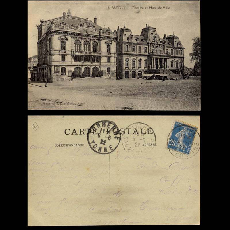 71 - autun - L'Hotel de ville et le théatre