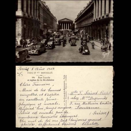 75 - Paris - Rue royale et eglise Ste Madeleine - CPSM