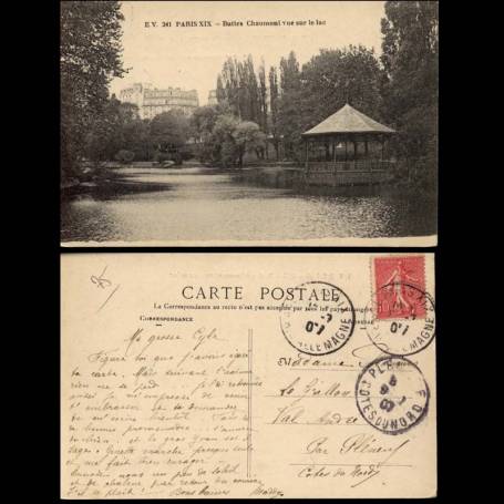 75 - Paris - Buttes Chaumont - Vue sur le lac