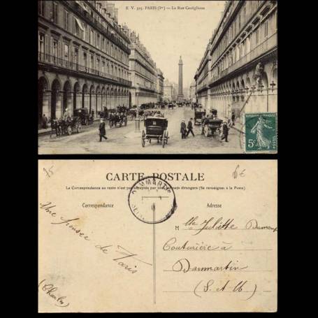 75 - Paris - La rue Castiglione - Animée