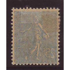 France  N 132d - 25c bleu - Impression recto/verso - TB - *