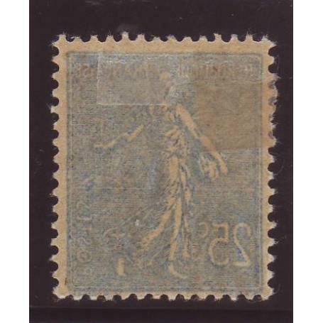 France  N 132d - 25c bleu - Impression recto/verso - TB - *