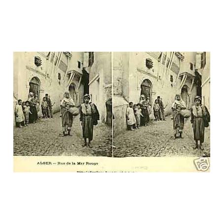 Algerie - Alger - Rue de la mer rouge - Stereoscopique