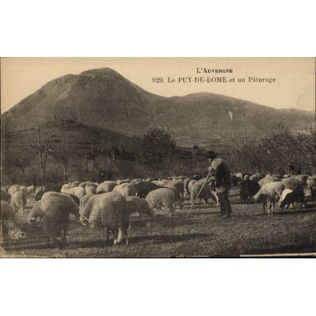 63 - Le Puy de Dome et un berger et ses moutons