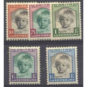 Timbre collection Luxembourg N° Yvert et Tellier 234/238 Neuf avec charnière