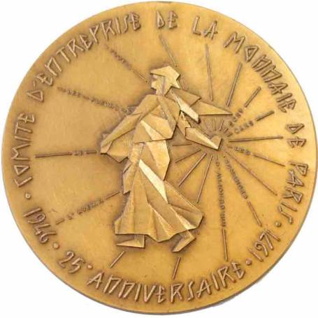 Médaille bronze Comite d'Entreprise de la Monnaie de Paris 1946-1971