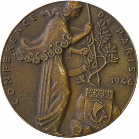 Médaille en bronze Conférence de Paris en 1946 par Muller