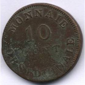 Piéce France : Anvers - 10 cts 1814 BB Louis XIII