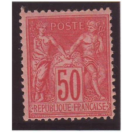 Timbre France N° 98 - 50c rose - TB - *