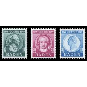 Timbre collection Bade N° Yvert et Tellier 48/50 Neuf sans charnière