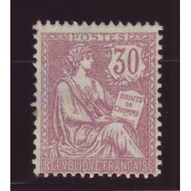 Timbre France N° 128 - 30c violet - Type Mouchon retouche - TB - **