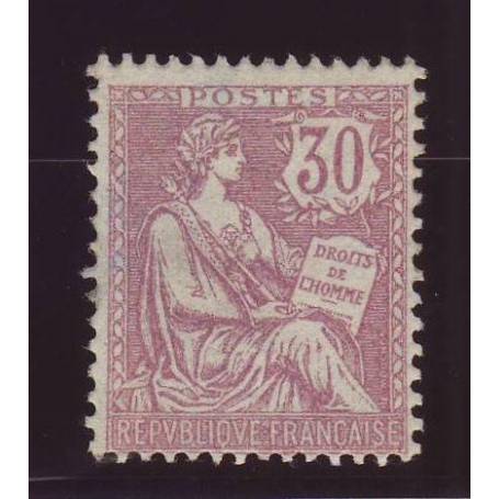 Timbre France N° 128 - 30c violet - Type Mouchon retouche - TB - **