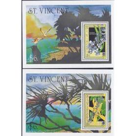 Timbres orchidees St Vincent bloc N° 71A/B neufs