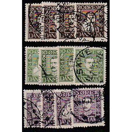 Timbre collection Danemark N° Yvert et Tellier 153/164 Oblitéré