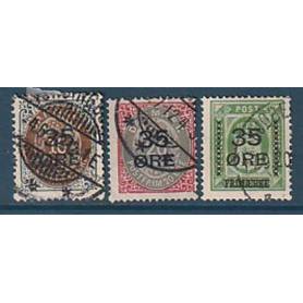 Timbre collection Danemark N° Yvert et Tellier 62/64 Oblitéré