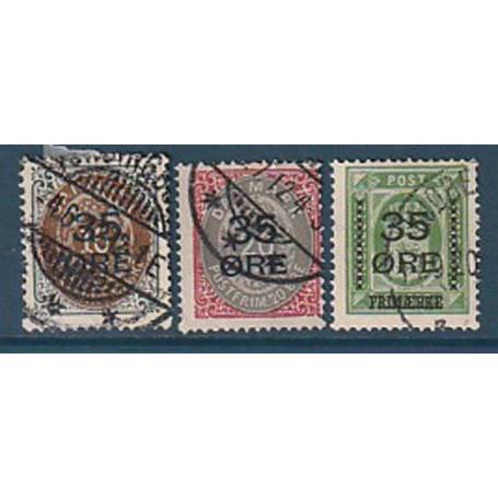 Timbre collection Danemark N° Yvert et Tellier 62/64 Oblitéré