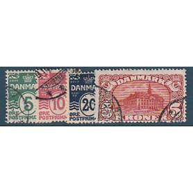 Timbre collection Danemark N° Yvert et Tellier 65/68 Oblitéré