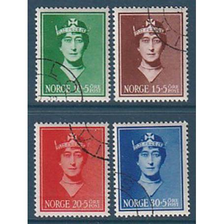 Timbre collection Norvège N° Yvert et Tellier 195/198 Oblitéré