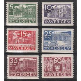 Timbre collection Suède N° Yvert et Tellier 229/234 Neuf avec charnière