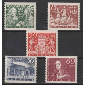 Timbre collection Suède N° Yvert et Tellier 249/253 Neuf avec charnière