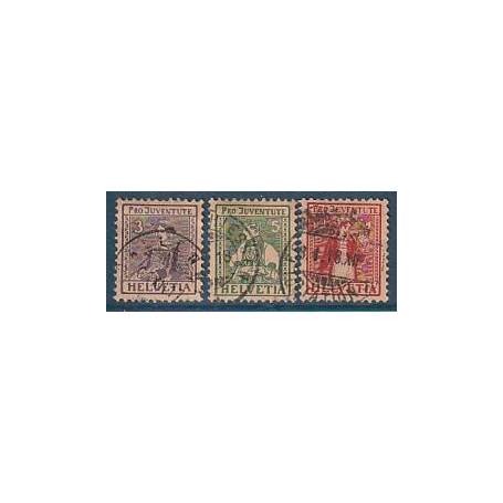 Timbre collection Suisse N° Yvert et Tellier 154/156 Oblitéré