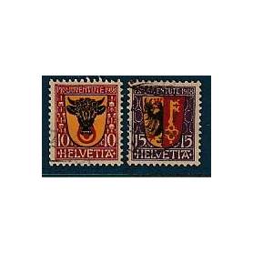 Timbre collection Suisse N° Yvert et Tellier 168 et 169 Oblitéré