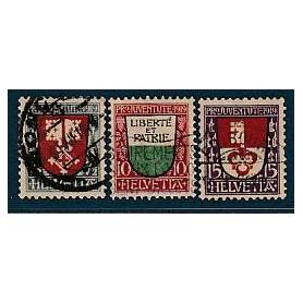 Timbre collection Suisse N° Yvert et Tellier 173/175 Oblitéré