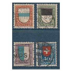 Timbre collection Suisse N° Yvert et Tellier 188/191 Oblitéré