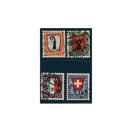 Timbre collection Suisse N° Yvert et Tellier 192/195 Oblitéré