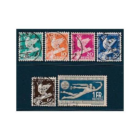 Timbre collection Suisse N° Yvert et Tellier 254/259 Oblitéré