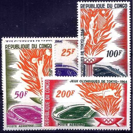 Timbre collection Congo N° Yvert et Tellier PA 21/24 Neuf sans charnière