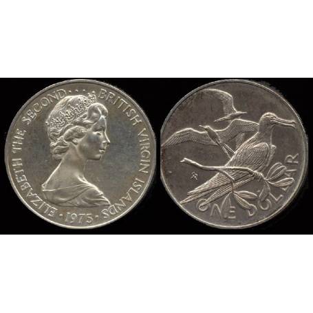 Piéce Iles Vierges : Frégate - 1 dollar argent 1975