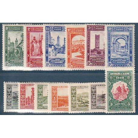 Timbre collection Algérie N° Yvert et Tellier 87/99 Neuf avec charnière