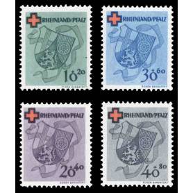 Timbre collection Rhénanie N° Yvert et Tellier 41/44 Neuf avec charnière