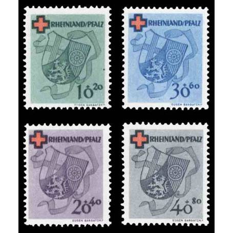 Timbre collection Rhénanie N° Yvert et Tellier 41/44 Neuf avec charnière