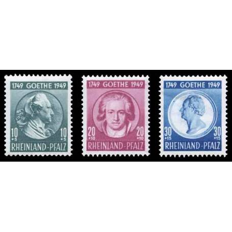 Timbre collection Rhénanie N° Yvert et Tellier 45/47 Neuf sans charnière