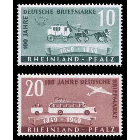 Timbre collection Rhénanie N° Yvert et Tellier 48/49 Neuf sans charnière