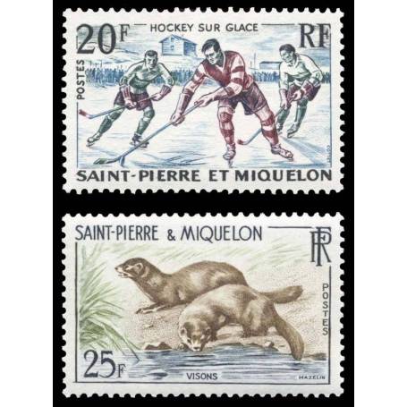 Timbre collection St Pierre & Miquelon N° Yvert et Tellier 360/361 Neuf sans charnière