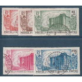 Timbre collection Saint Pierre et Miquelon N° Yvert et Tellier 191/195 Oblitéré