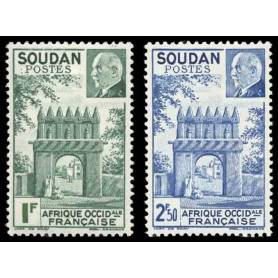 Timbre collection Soudan N° Yvert et Tellier 129/130 Neuf sans charnière