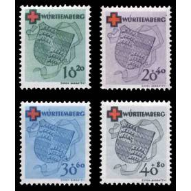 Timbre collection Wurtemberg N° Yvert et Tellier 38/41 Neuf avec charnière