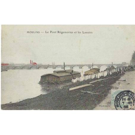 03 Moulins - Le pont Régemortes et les lavoirs - Vintage 1900