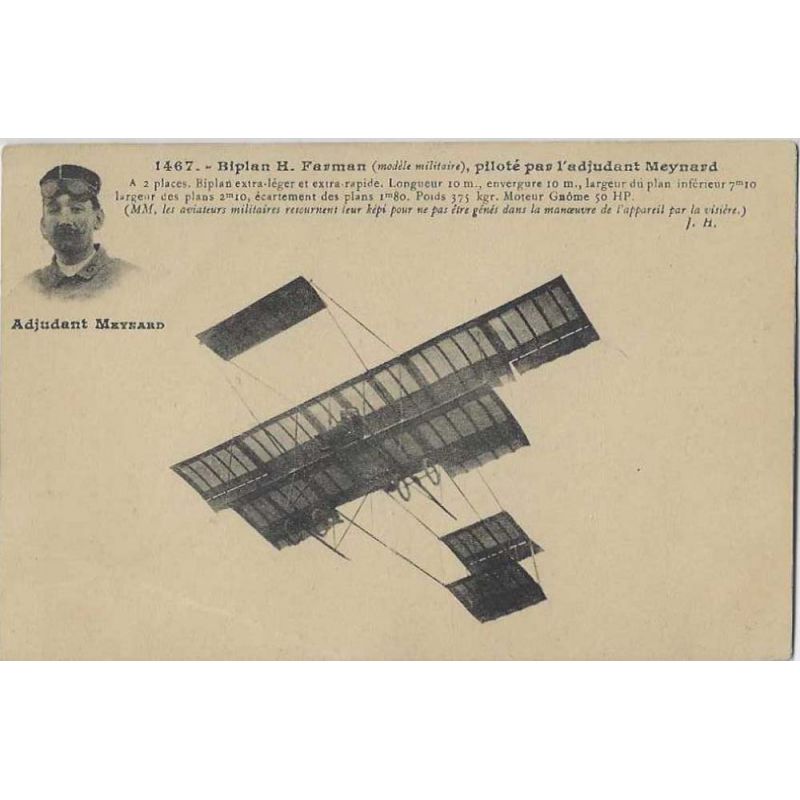 Biplan Farman piloté par l'adjudant Meynard