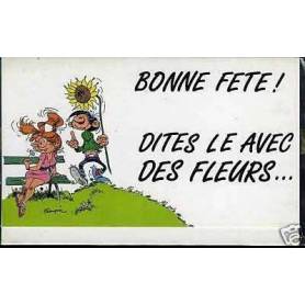 Carte-lettre G. Lagaffe - Bonne fete ! Franquin